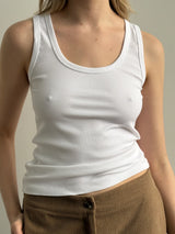 Basic ribbed T-shirt, white