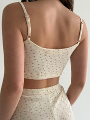 Ribana strappy top in milky rose