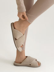 Rib knitwear Beige leggings