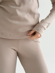 Ribbed knitwear Longsleeve beige (without button)