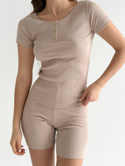Tracksuits jersey rib beige