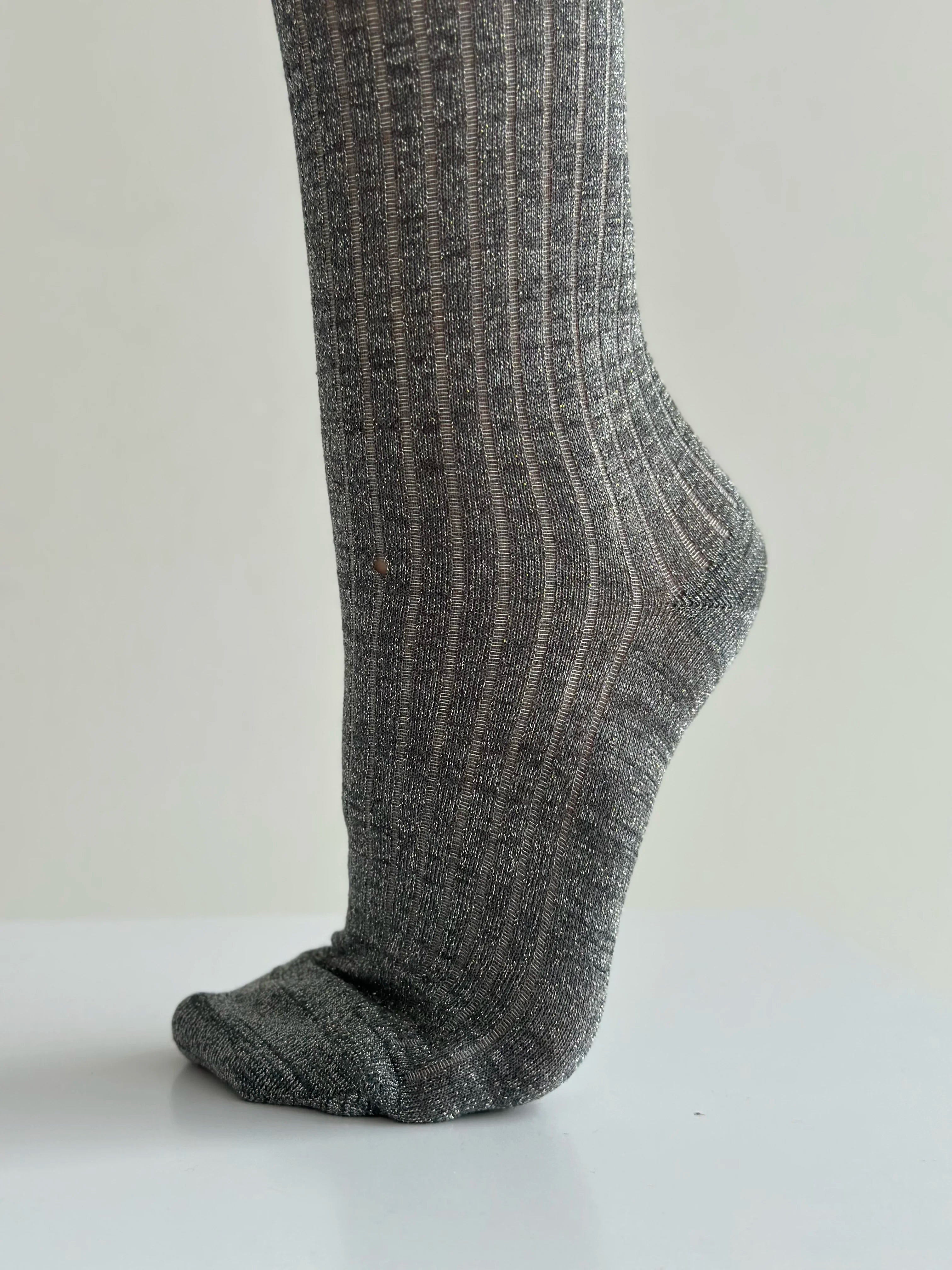 High lurex leggings gray