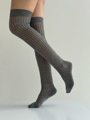 High lurex leggings gray