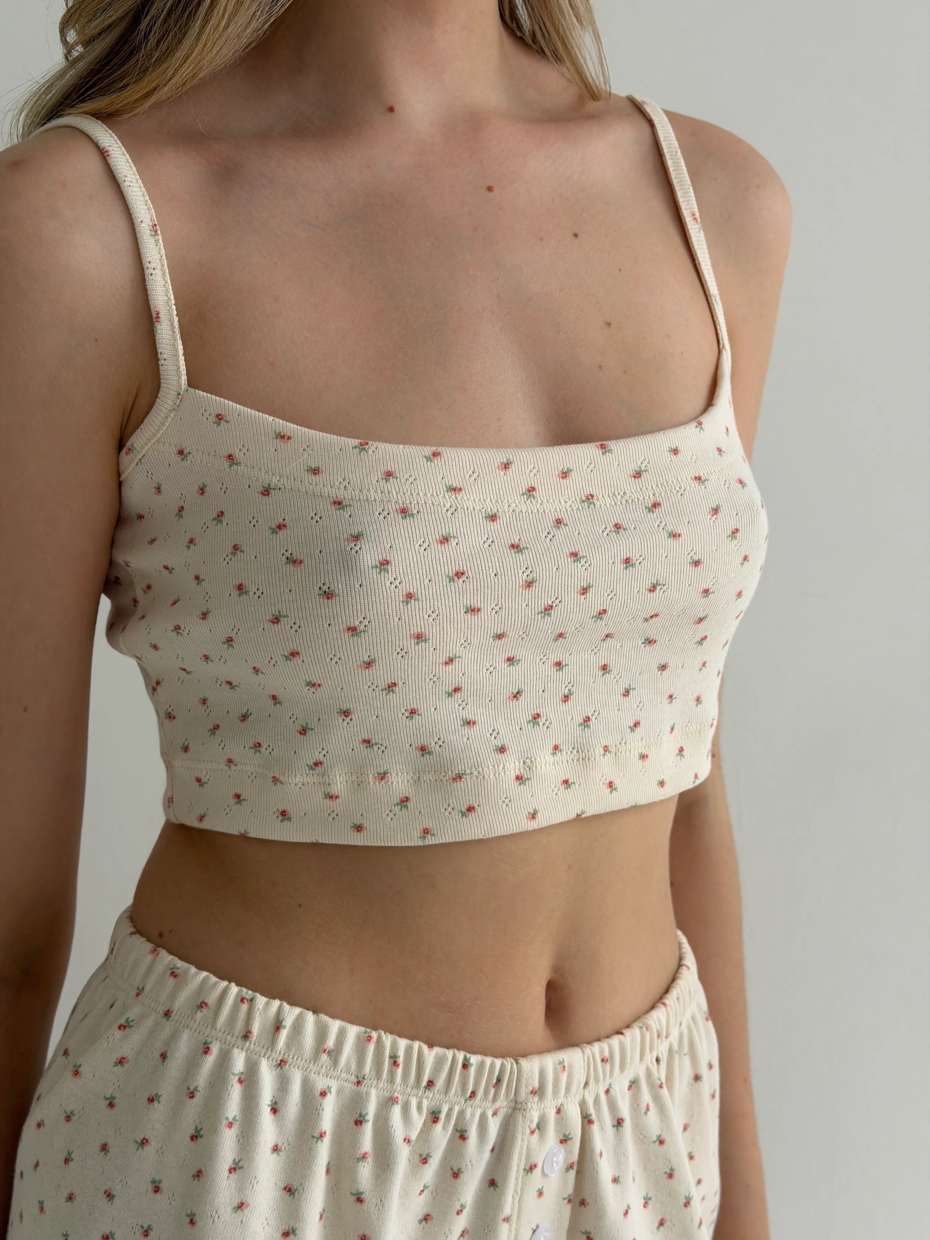 Ribana strappy top in milky rose