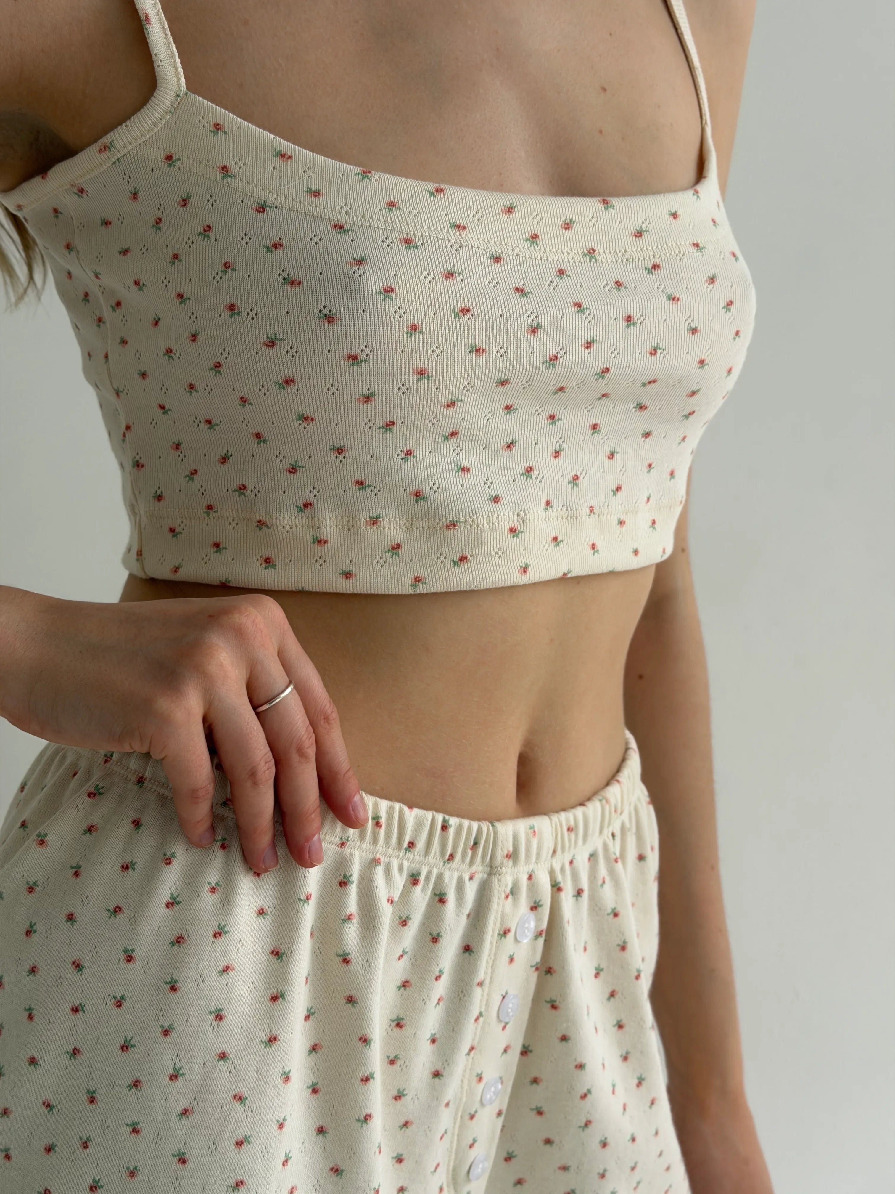 Ribana strappy top in milky rose
