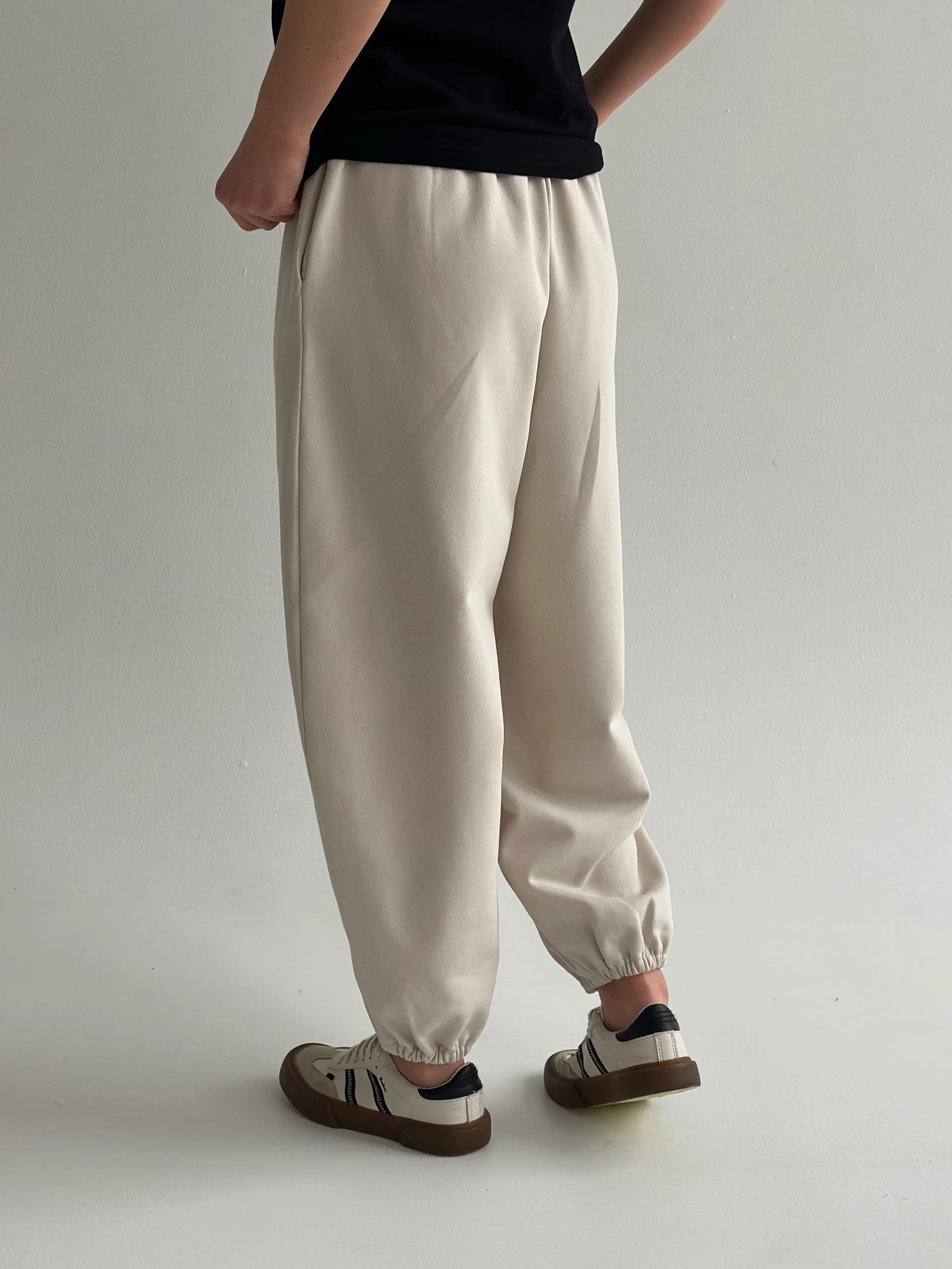 Cotton Pants knitwear 3-thread beige
