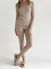 Ribbed knitwear Longsleeve beige (without button)