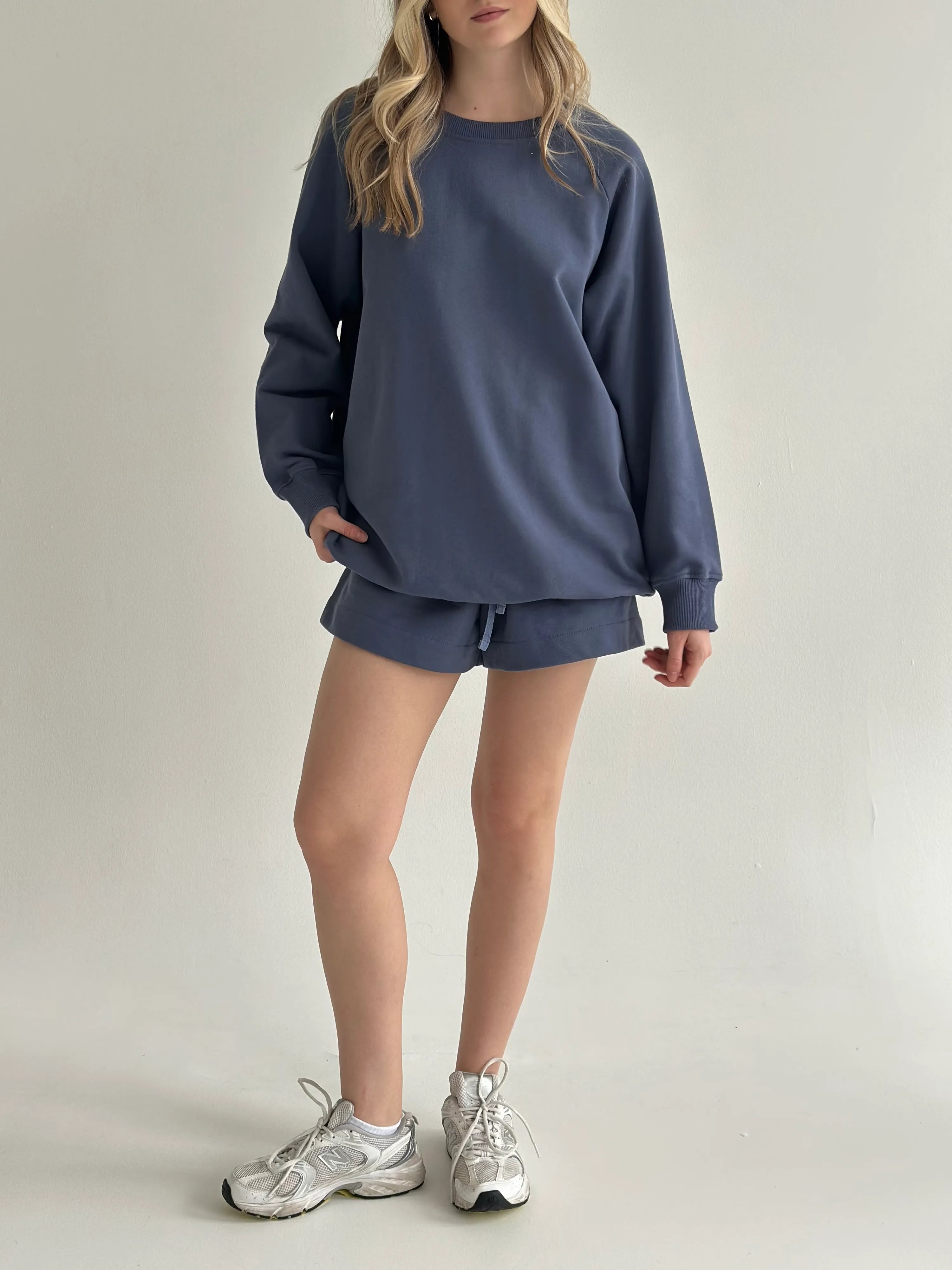 Cotton Shorts knitwear 3-thread blue