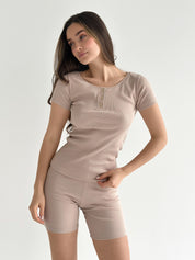 Tracksuits jersey rib beige