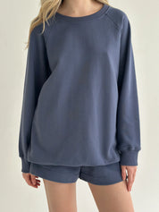 Cotton Shorts knitwear 3-thread blue