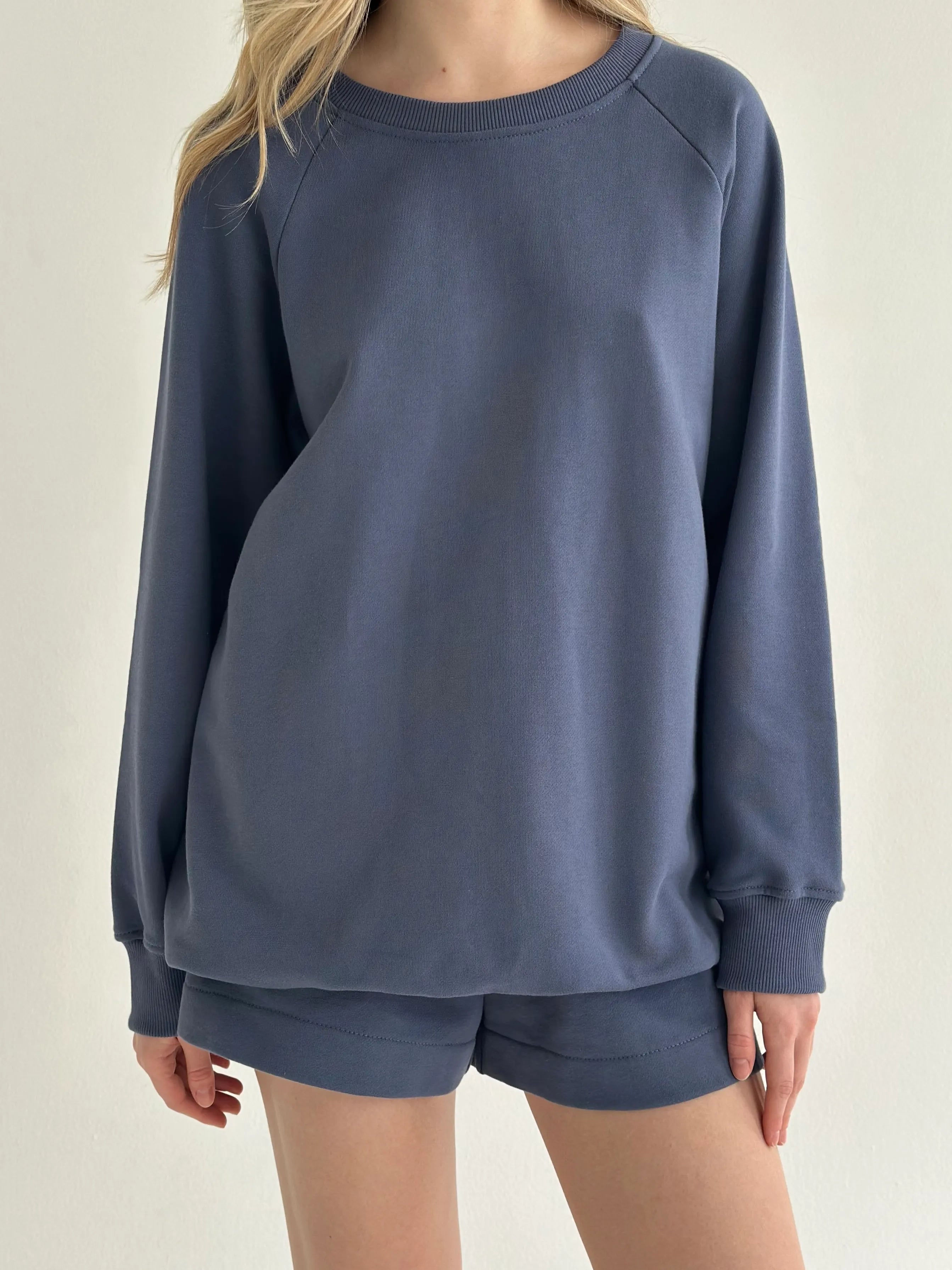Cotton Shorts knitwear 3-thread blue