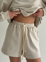 Cotton Shorts knitwear 3-thread beige