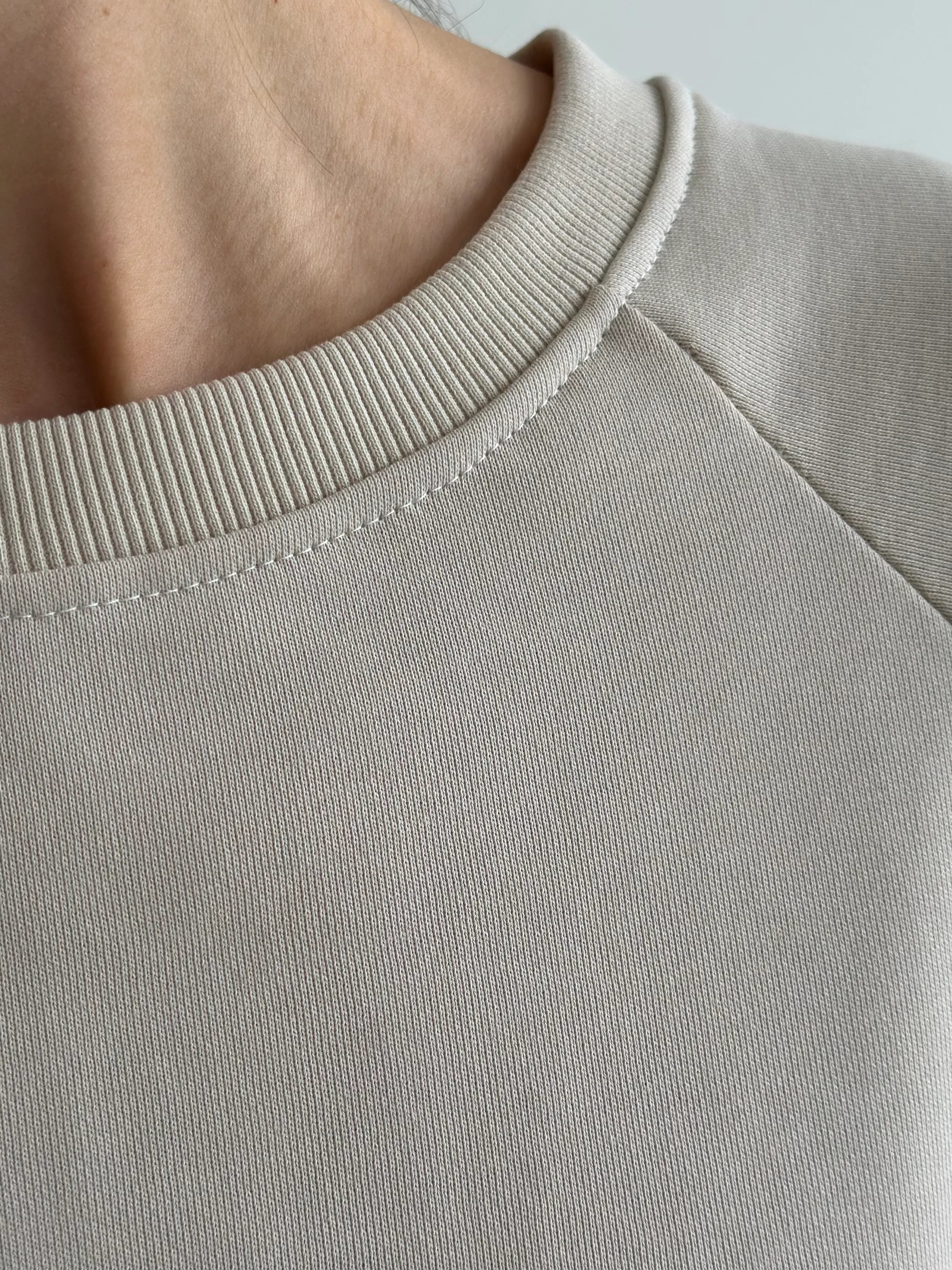 Cotton Sweatshirt knitwear 3-thread beige