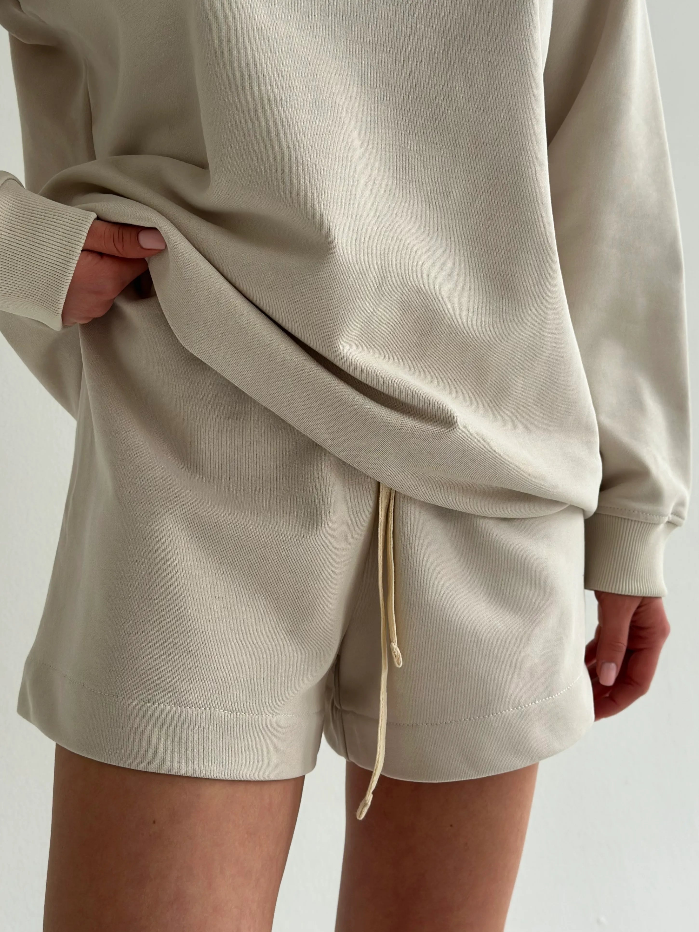Cotton Shorts knitwear 3-thread beige