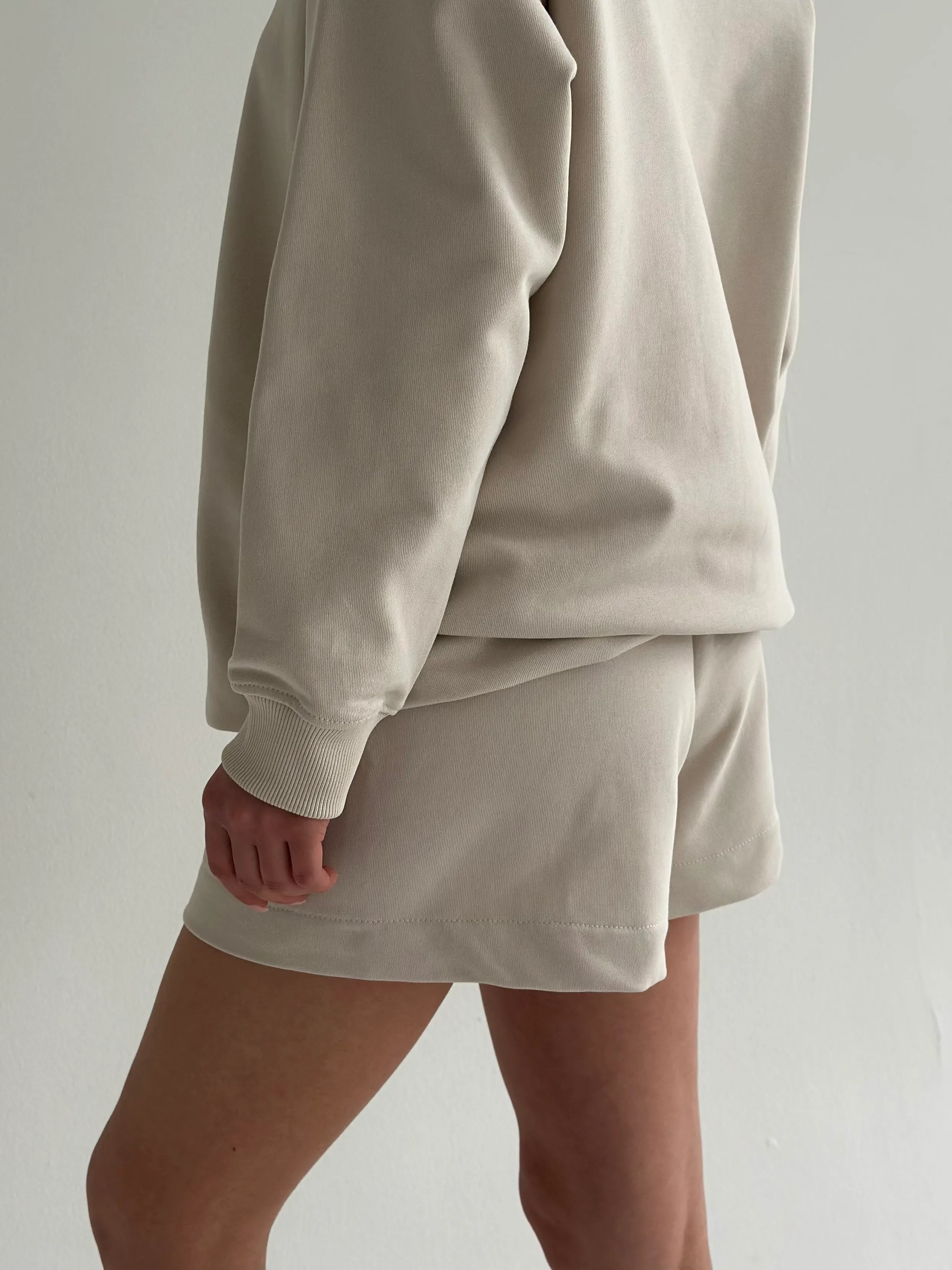 Cotton Shorts knitwear 3-thread beige