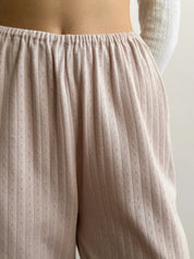 Ribbed wide pants powder