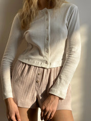 Ribbed shorts powder