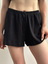 Ribbed shorts with a black gusset