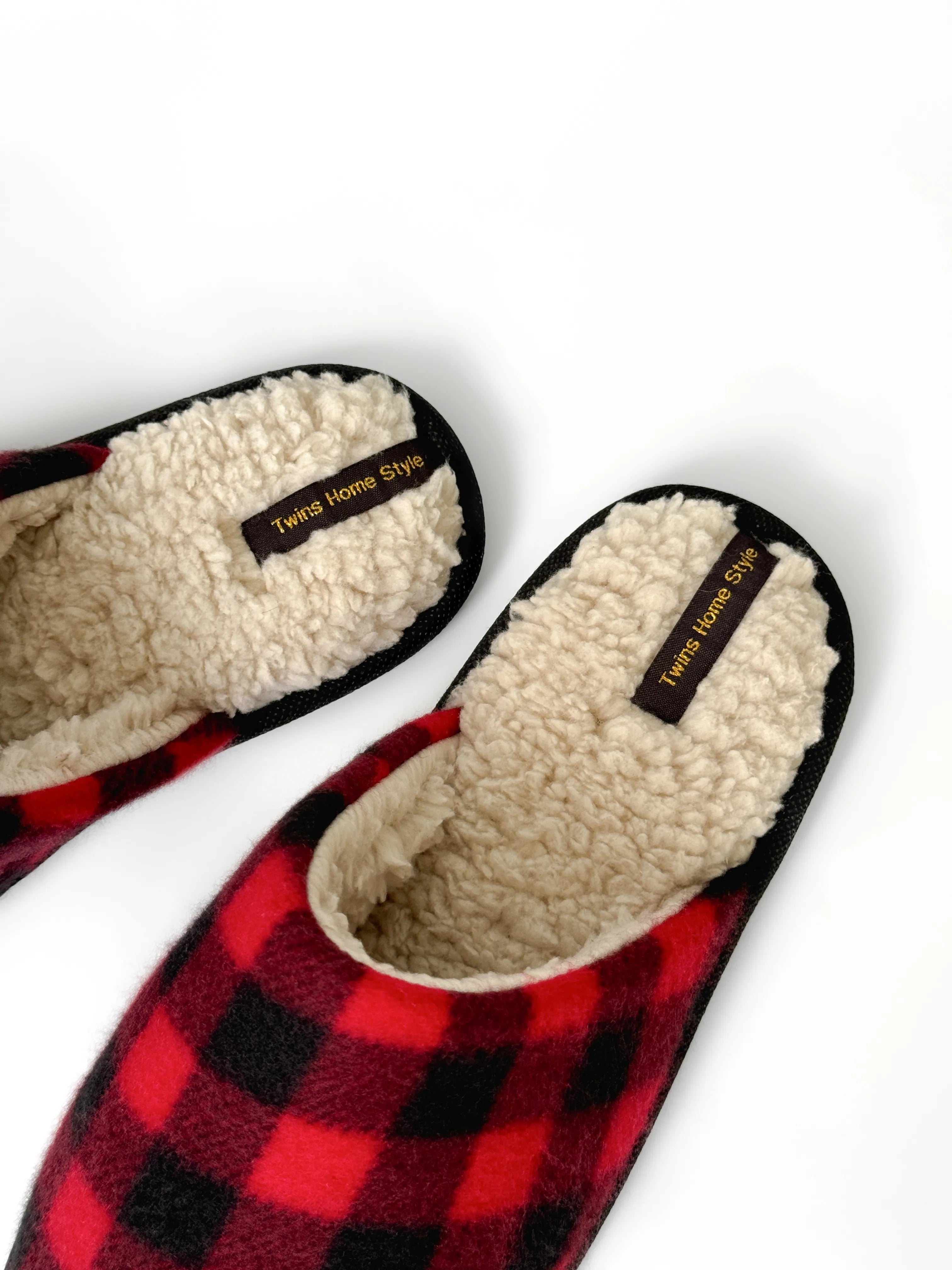 Men's slippers HS-OZ red checkered