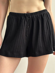 Ribbed shorts with a black gusset