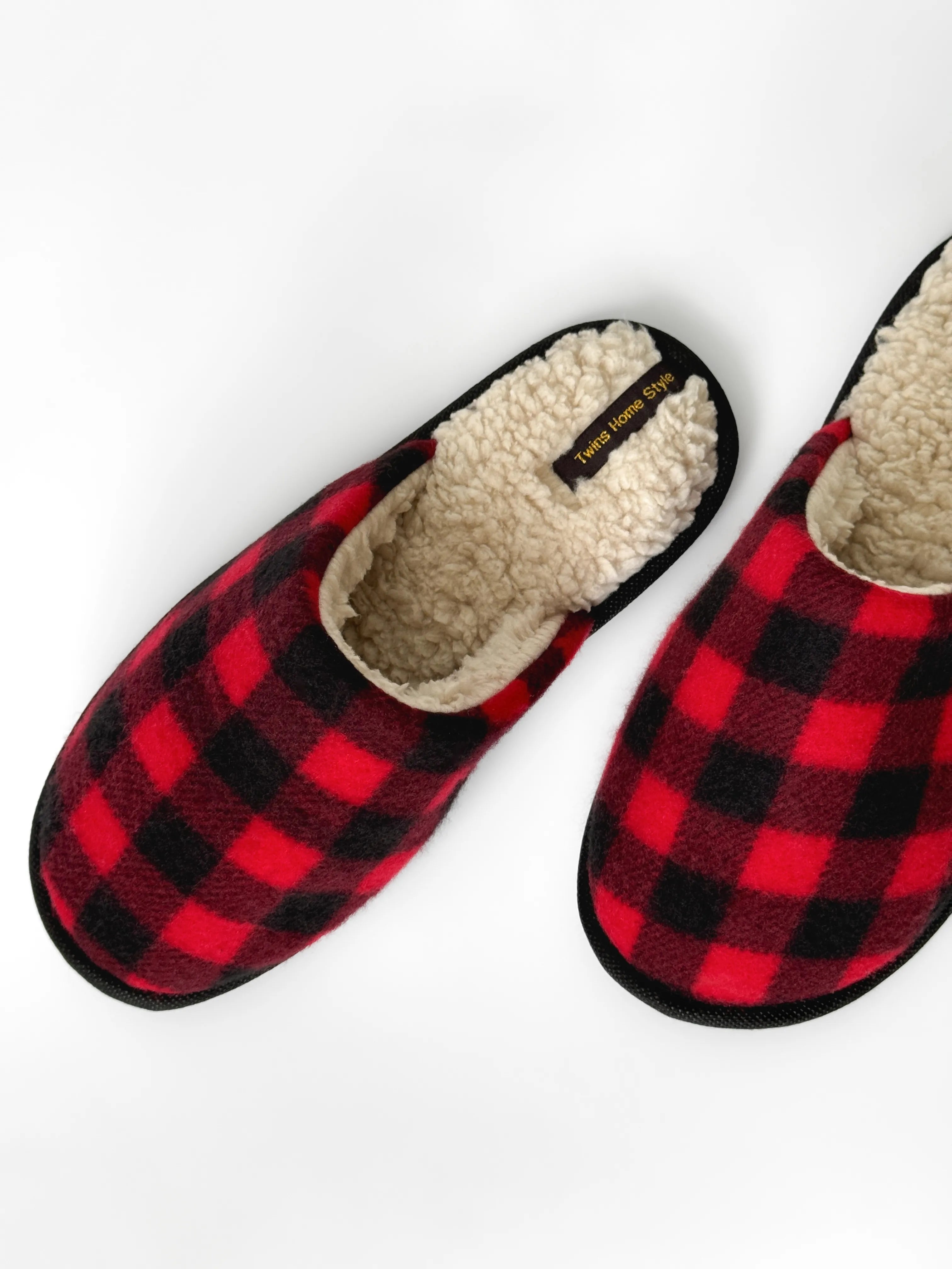 Men's slippers HS-OZ red checkered