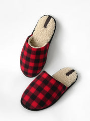 Men's slippers HS-OZ red checkered