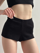 Ribbed mini shorts black