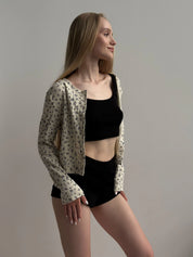 Ribbed mini shorts black