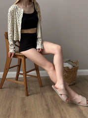 Ribbed mini shorts black