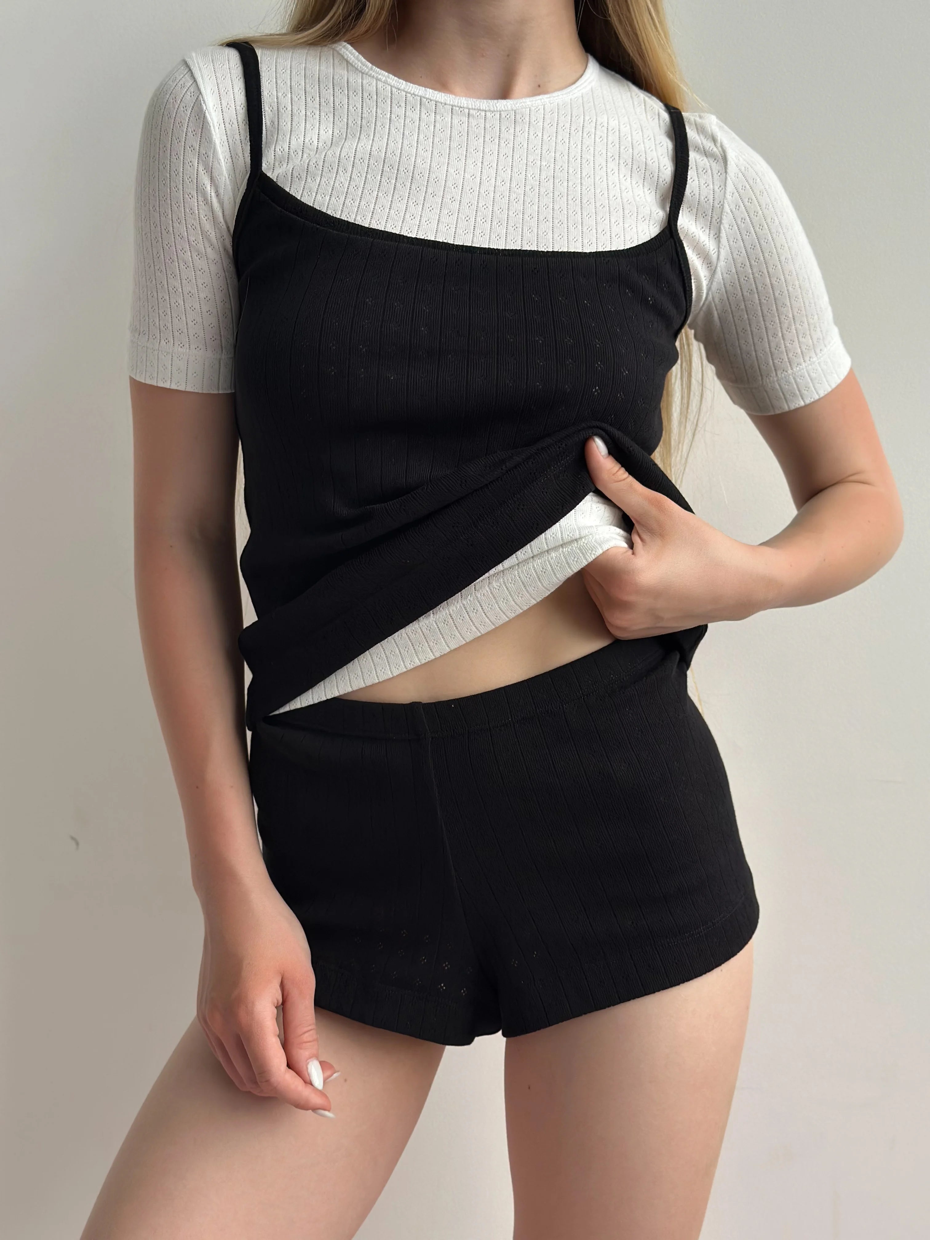 Ribbed T-shirt black