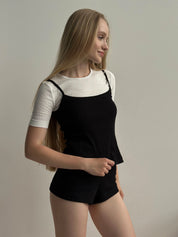 Ribbed T-shirt black