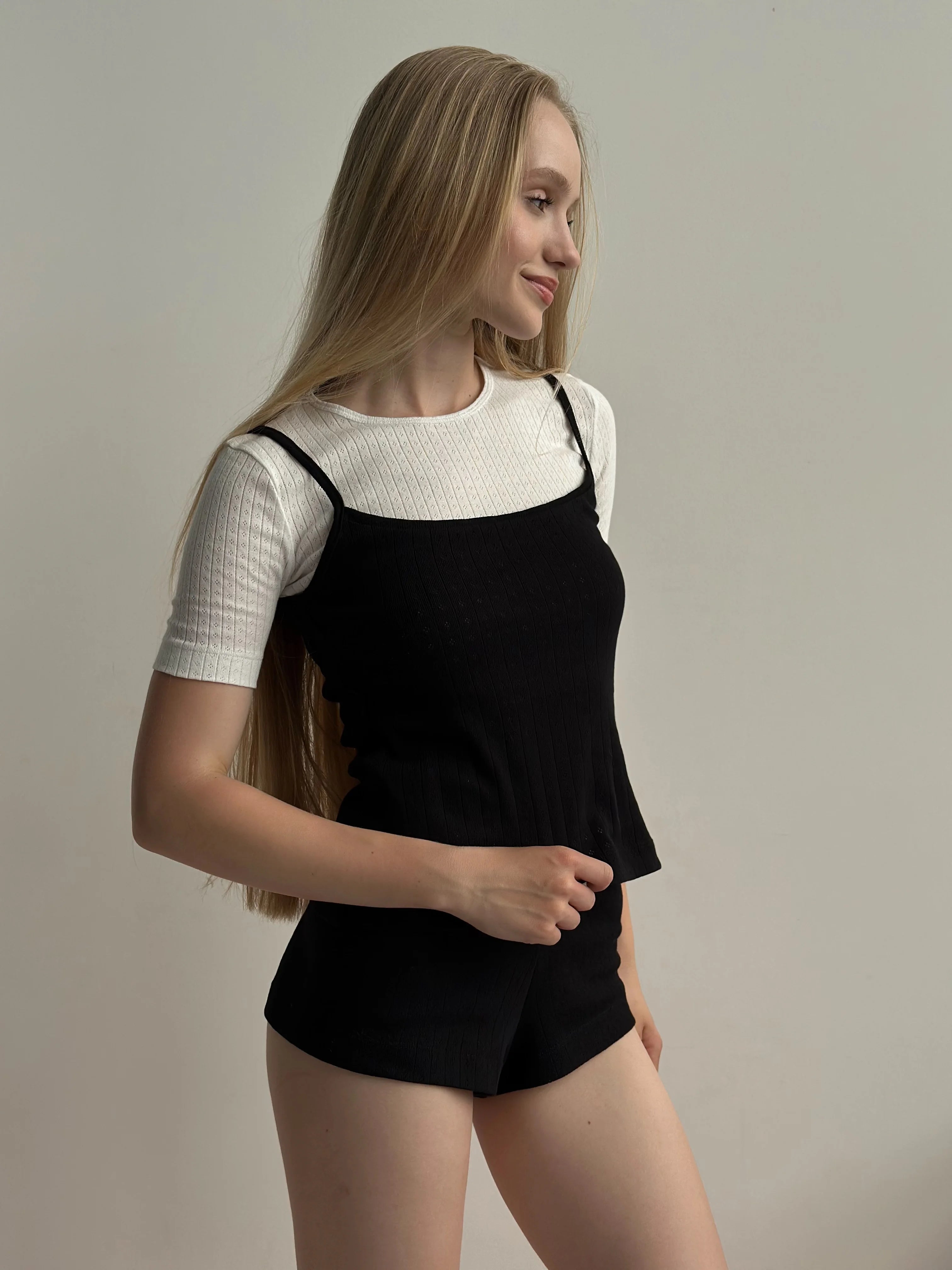 Ribbed T-shirt black