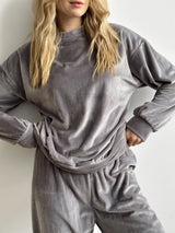 Suit velour (plush) pants + gray jacket