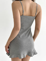 Ribbed sleep dress with anthracite scent