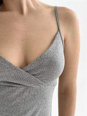 Ribbed sleep dress with anthracite scent