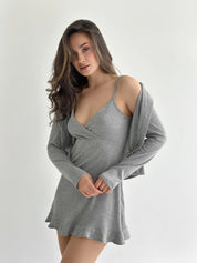 Ribbed sleep dress with anthracite scent