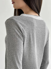 Ribana longsleeve anthracite (buttons)