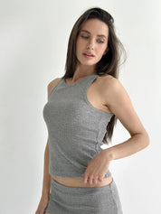 Ribbed shirt anthracite