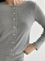 Ribana longsleeve anthracite (with button)