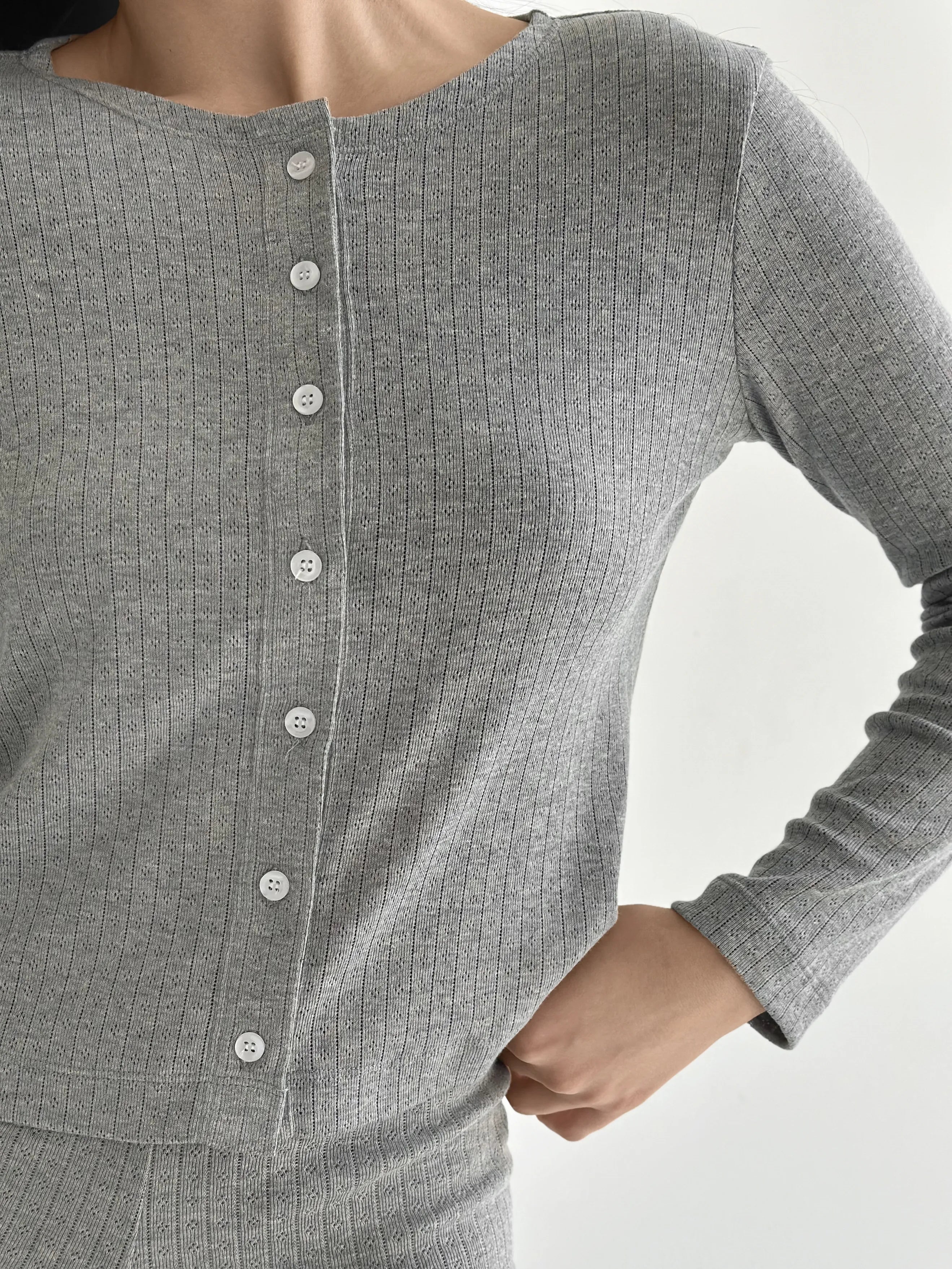Ribana longsleeve anthracite (with button)
