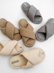 Women's slippers HS-VL waffle cappuccino