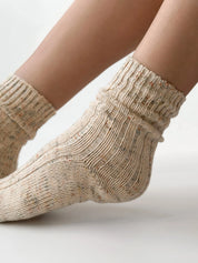 Melange unbleached green socks
