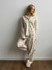 Flannel pajama set milky "twig"