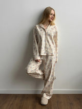 Flannel pajama set milky "twig"