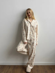 Flannel pajama set milky "twig"