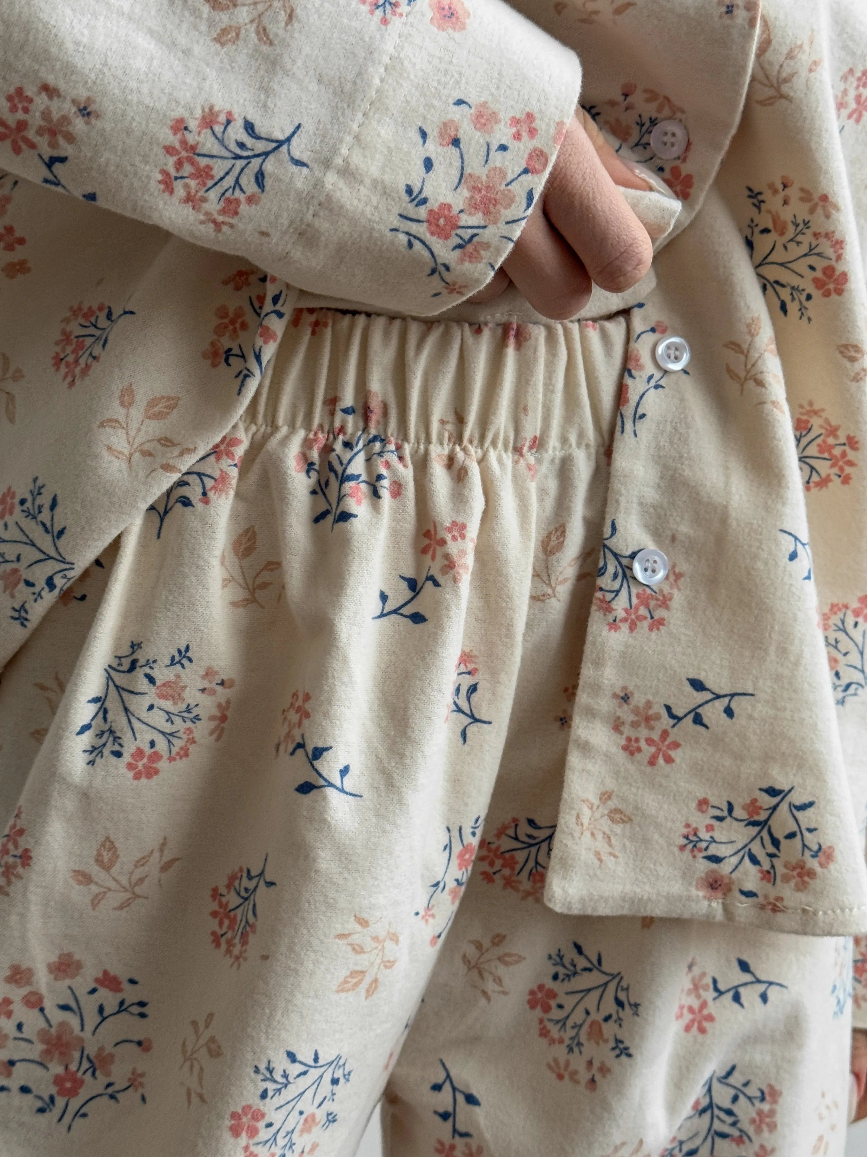 Flannel pajama set milky "twig"