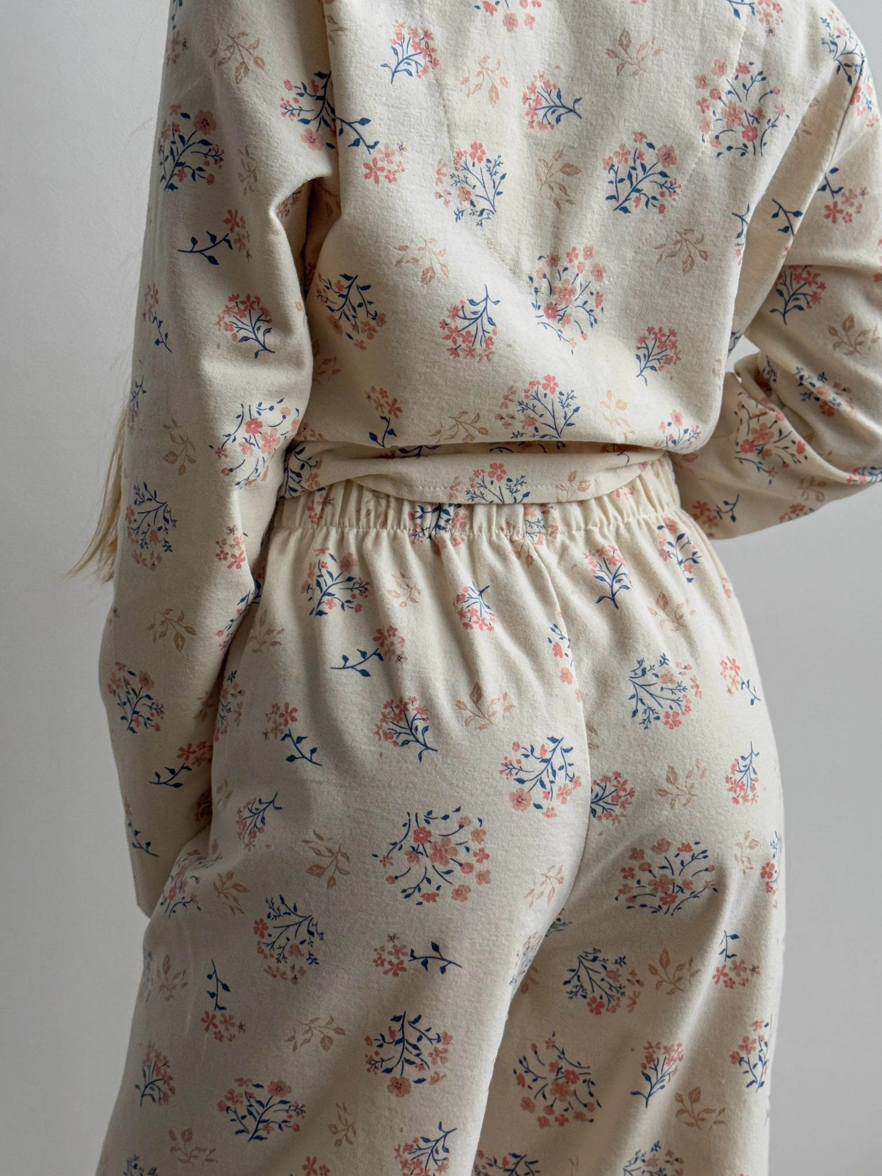 Flannel pajama set milky "twig"