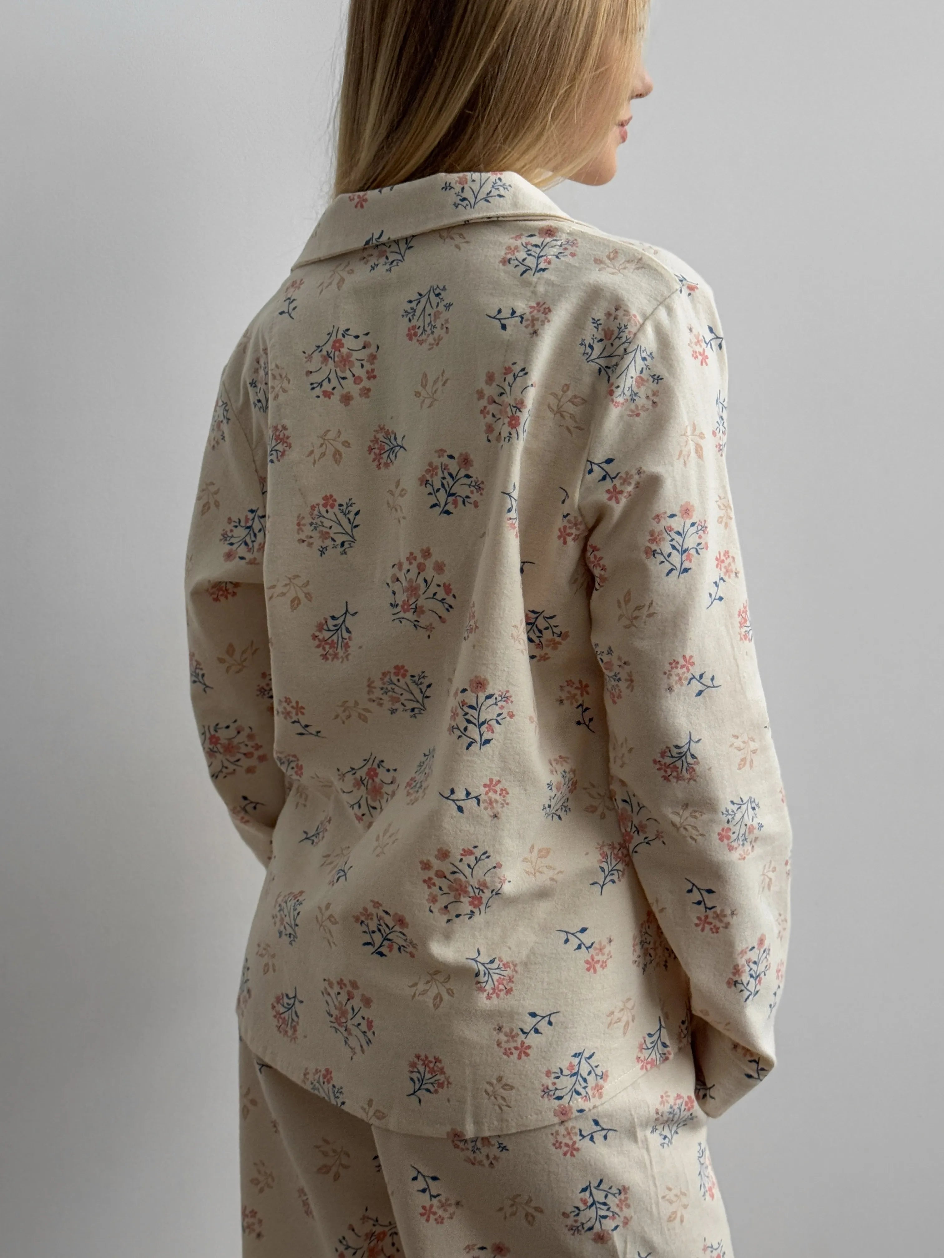 Flannel pajama set milky "twig"