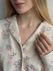 Flannel pajama set milky "twig"