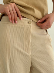 Corduroy pants MOMI milky